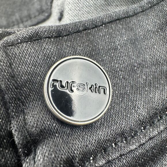 Rufskin Coal Waxed Denim Pants Men's 28X29 Black Straight Stretch SnapButton Fly - Picture 12 of 16